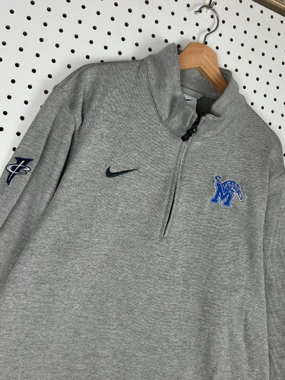 Nike 1 Cent Memphis Tigers Sweater XLT Gray Basketball PE Penny Quarter Zip PE - Picture 2 of 6